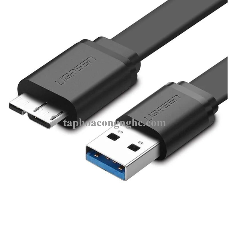 Ugreen 10853 0.5M màu Đen Cáp USB 3.0 sang MICRO USB 3.0 cho ổ cứng dáng dẹt US130 30010853